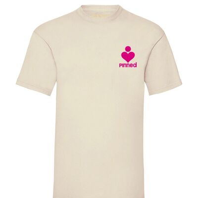 T-shirt Pinned petto in velluto rosa neon