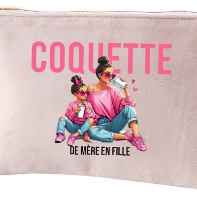 Velvet pencil case "coquette from mother to daughter", special Mother's Day