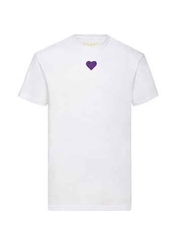 T-shirt Coeur Glitter Violet 5