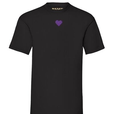 Camiseta Corazón Purpurina Morada