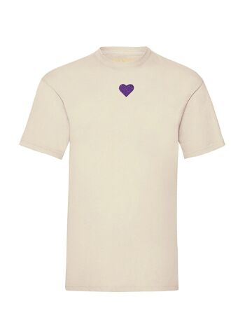 T-shirt Coeur Glitter Violet 1