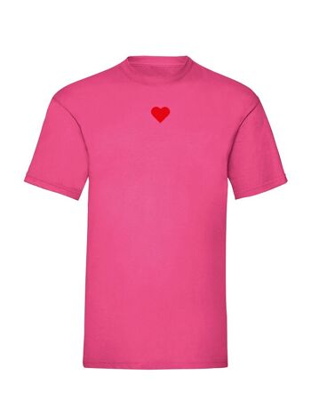 T-shirt Coeur Velours Rouge 3