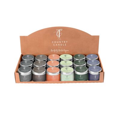 Pastels 18 Tin Candles Counter Top Display Collection 3