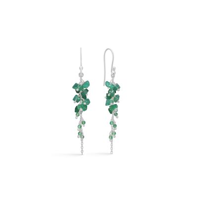 Adele earrings green onyx silver