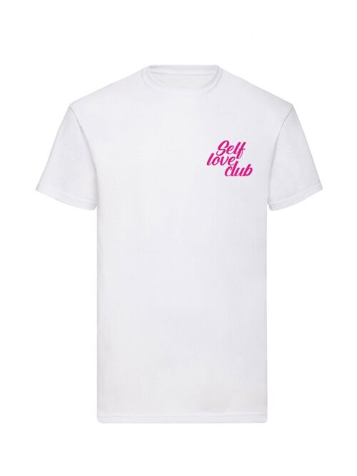 T-shirt Self Love Club Chest Neon Pink Velvet