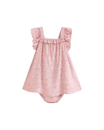 Robe bébé fille avec culotte rose poudré pasley K93-21415022 1