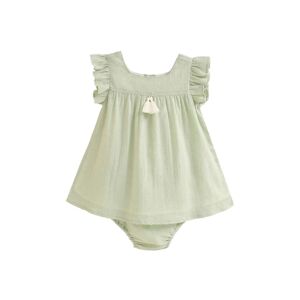 Robe bébé fille avec culotte plumeti vert clair K143-21422022