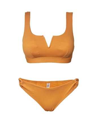 Ensembles de bikini préformé texturé orange pour femme 1