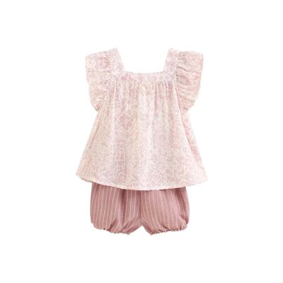 Fantasievolles Baby-Mädchen-Set in Weiß und Rosa K98-21415142