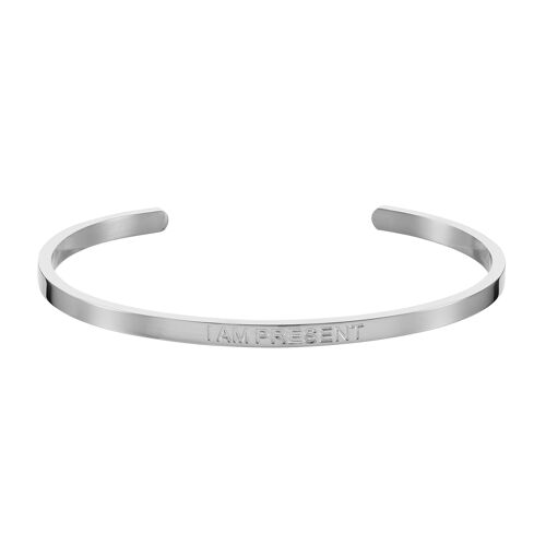 I AM PRESENT Affirmation Bracelet (Silver)