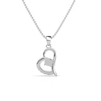 Pendentifs Petite Heart - Argenté et Cristal 7