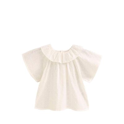 Blusa de niña plumeti blanco K47-21409121
