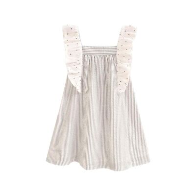 Girl's dress with contrast ruffles K73-21409171