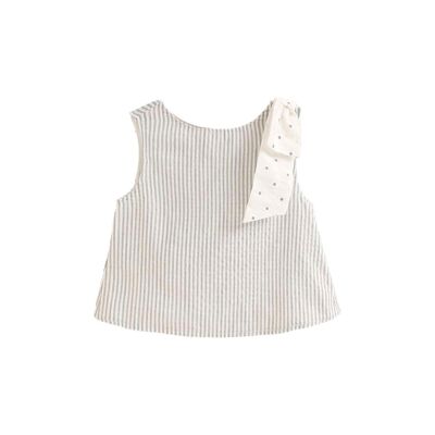 Girl's blouse with contrast bow K74-21409181