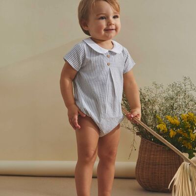 Baby boy frog with white and gray stripes K76-21409214