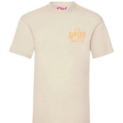 Camiseta Dyor Darling Peach Glitter Pecho