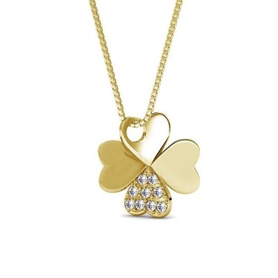 Clover Pendants - Gold and Crystal