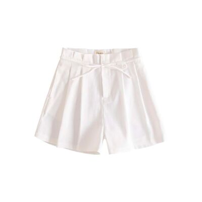 Girl's white high-waist shorts K119-21410205