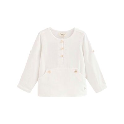 Camisa de bebé niño blanca tipo canguro K194-21412054