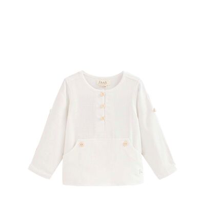 Camisa de bebé niño blanca tipo canguro K194-21412054