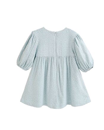Robe fille turquoise à pois blancs K83-21412121 2