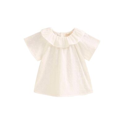 Baby girl's blouse in white plumeti K46-21405092
