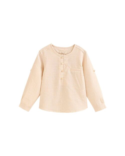 Camisa de niño cuadros vichy vainilla K182-21407053