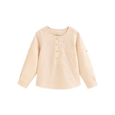 Boy's vanilla gingham shirt K182-21407053