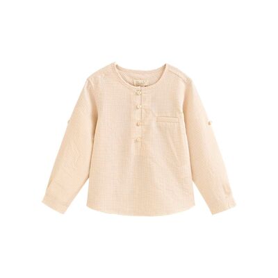 Camisa de niño cuadros vichy vainilla K182-21407053