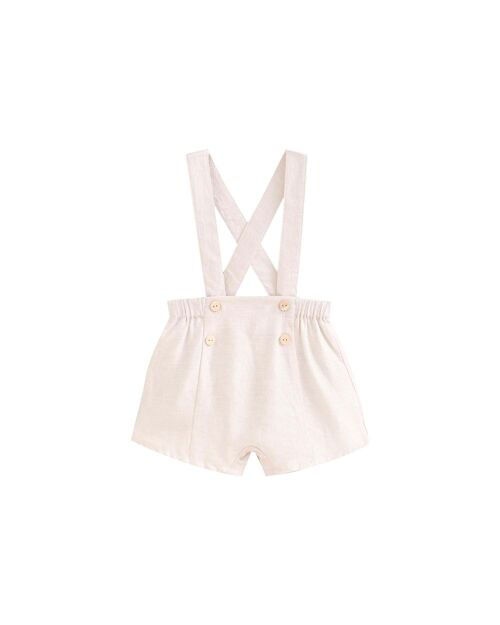 Short de bebé niño con tirantes beige K178-21407014