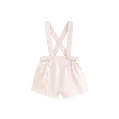 Shorts neonato con spalline beige K178-21407014