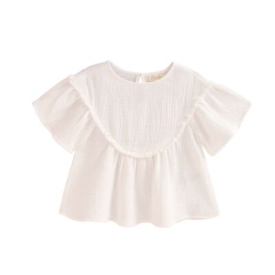 Blusa de niña de bámbula blanca K101-21406351