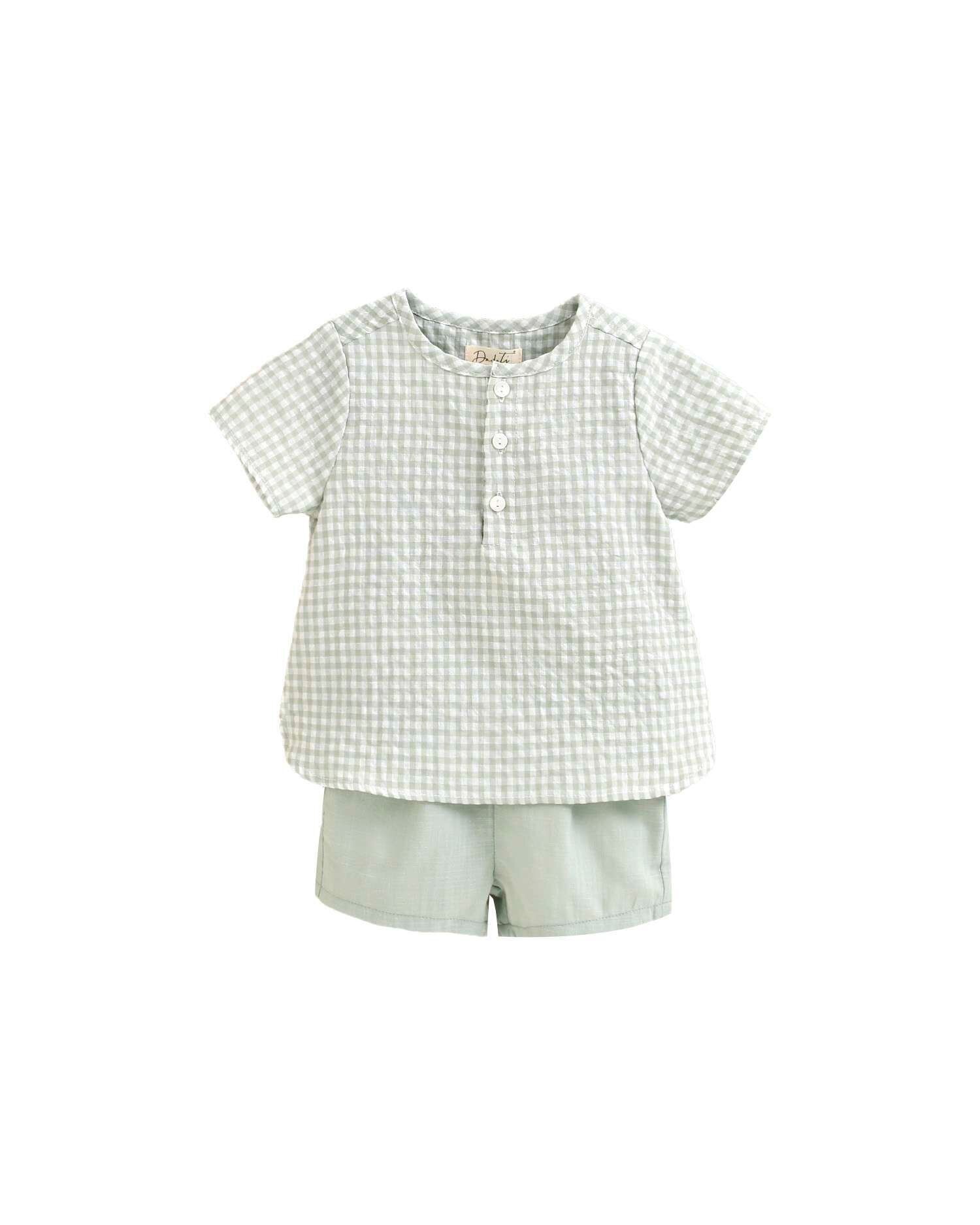 Completo neonato a quadretti verdi K61-21406244