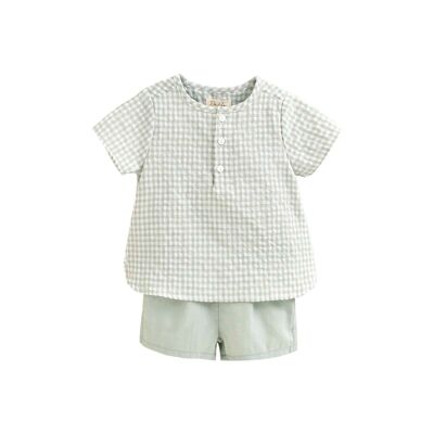 Conjunto de bebé niño cuadro vichy verde K61-21406244