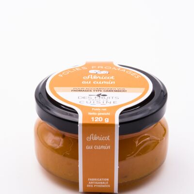 Folies Fromages Abricot au cumin 120g, pour accompagner les fromages type Camembert