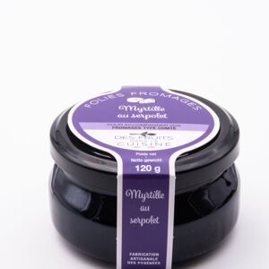 Folies Fromages Myrtille au serpolet 120g, pour accompagner les tommes de vache