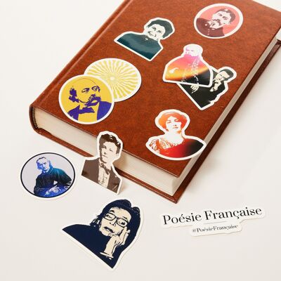 Pack of 12 literary stickers