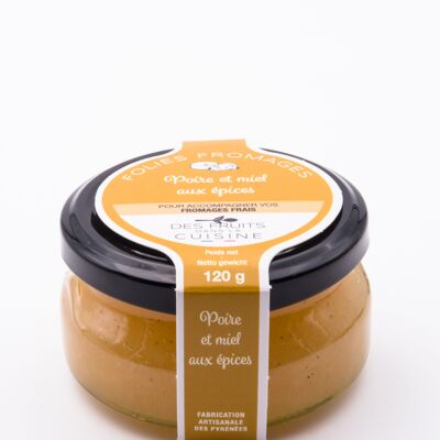 Folies Fromages Poire et miel aux épices 120g, pour accompagner les fromages frais