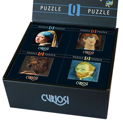 Display with 16 Q-Puzzles from the Art Series 3
