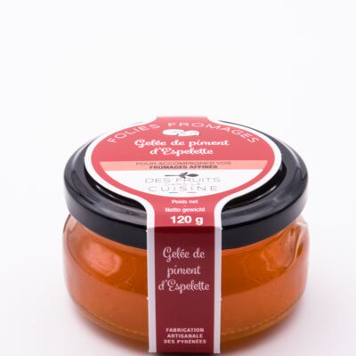 Folies Fromages Espelette pepper jelly 120g, to accompany mature cheeses