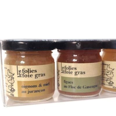 Sortiment von 3 Gläsern mit 45g Folies Foie Gras