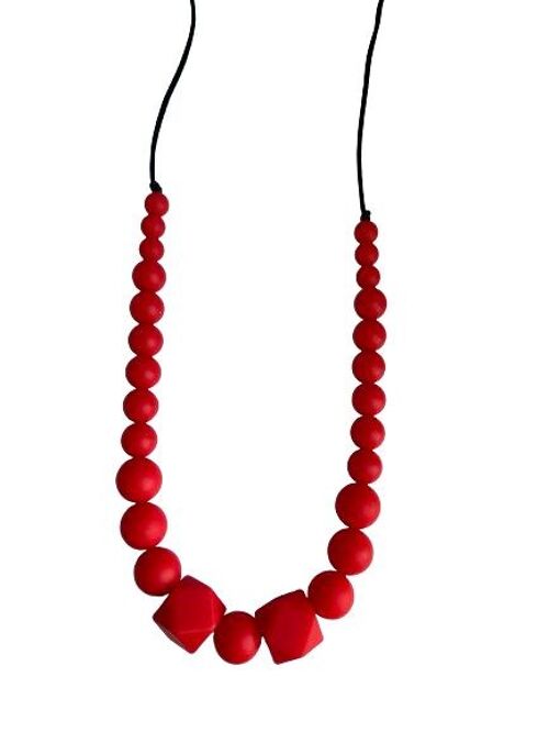 Collier sensoriel d'allaitement - Maxi Poosh Rouge