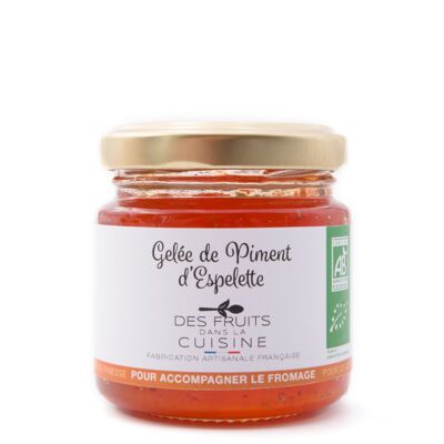 Fruits dans la Cuisine BIO Espelette pepper jelly 110g, to accompany mature cheeses