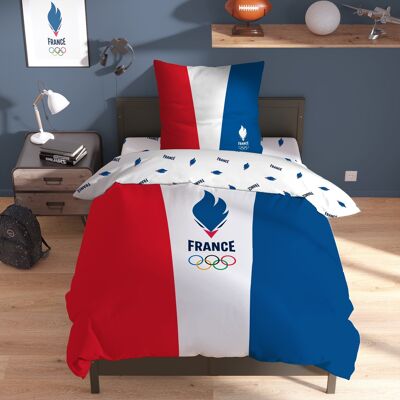 Set biancheria da letto Giochi Olimpici di Parigi 2024 Mascotte EFR OLY Bandiera