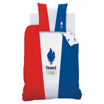 Parure de lit Jeux Olympiques Paris 2024 Mascotte EFR OLY Drapeau 3