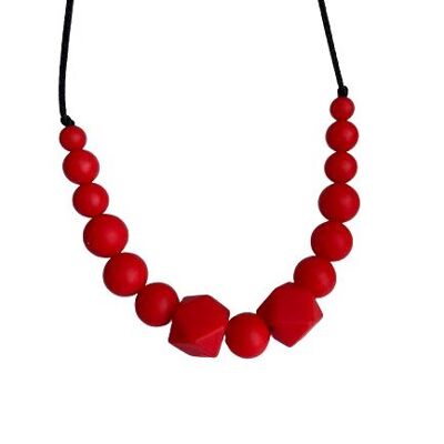 Sensory breastfeeding necklace - Poosh'Original Red