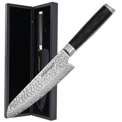 Damascus knife Santoku knife 17.5 cm 87 layers hand ground