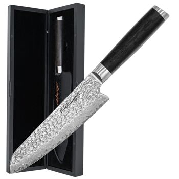 Couteau Damas Couteau Santoku 17,5 cm 87 couches affûtées main 1