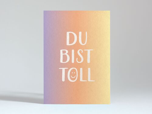 Postkarte "Du bist toll - Typo"