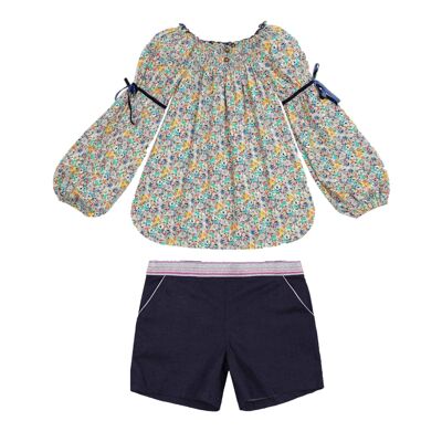 Set regalo ragazza | Blusa liberty gialla e shorts in denim